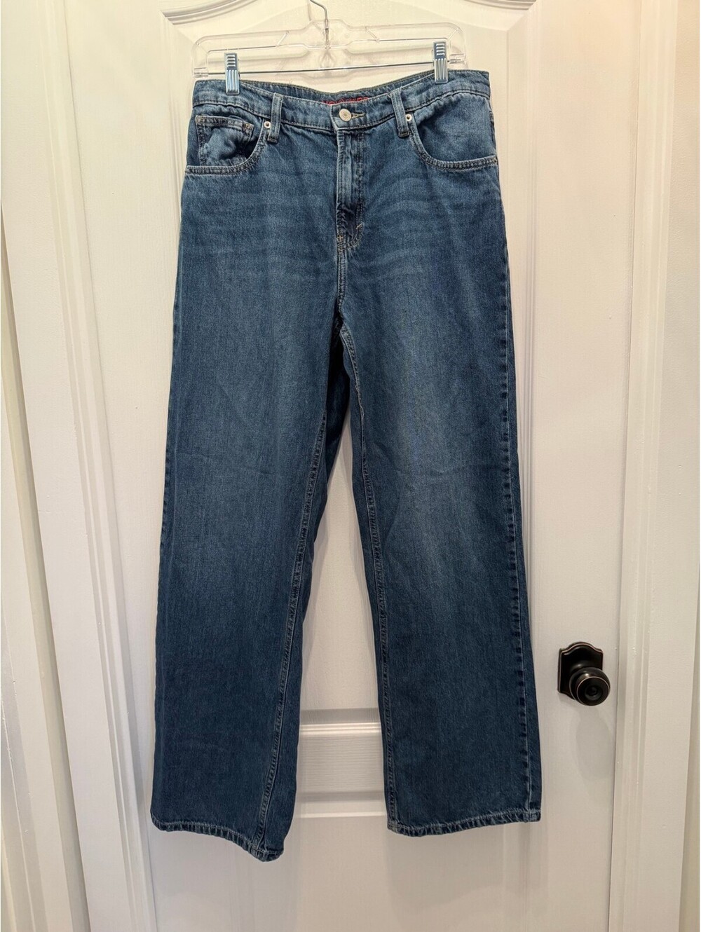 Lucky Brand Jeans Womens 6 28 L Wide Leg Medium Wash Button Fly
